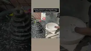 CARVING TOP STONE OF URLI CUM FOUNTAIN AT STONEMART™ #shorts #youtubeshorts #ytshorts