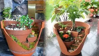 Make a Miniature Garden Landscape in a Broken Plant Pot