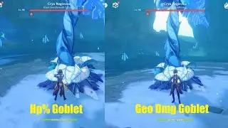 Zhongli Geo Dmg Goblet VS Hp Goblet  || Genshin Impact