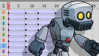 How to Animate a Walk Cycle in Adobe Animate - Robot Edition!