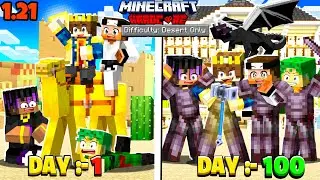 FINALE - 100 Days In DESERT Only World In Hardcore Minecraft 😰| TWIST