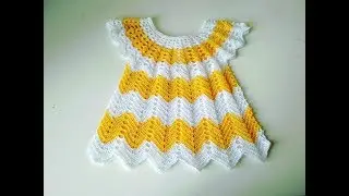 Crochet dress with a round yoke SUN. Part 2