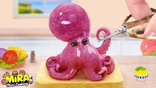 Mini Cooking 🐙 Miniature Fried Octopus With Potatoes 🔥 Mira Mini Cooking