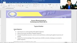 Course Requirements in The Contemporary World  (FINALS)