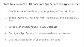 How to access SQL data from an App Service as a signed-in user?