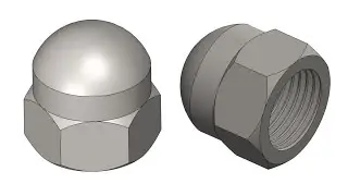 Cad modeling of Cap nut in solidworks