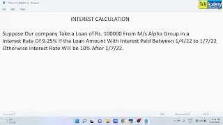 Interest Calculation In Tally Prime