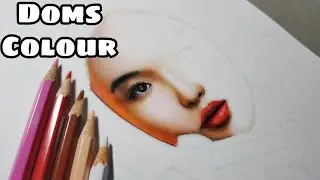 Dwawing a beautiful girl with doms colour pencils