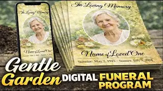 Paperless Digital Funeral Program Template Gentle Garden  - The Funeral Program Site