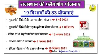 राजस्थान की फ्लैगशिप योजनाएं l Rajasthan Current Affairs 2023 l CET l REET l LDC l RPSC EO /RO