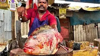 KASIMEDU SPEED SELVAM TREVALLY FISH HEAD CUTTING VIDEO CUTTING FOCUS