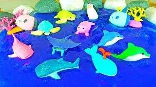 Sea Animal Names For Kids Learn Colors with Ocean Toys Education For Kids