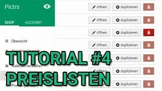 PICTRS Tutorial -  #4 Wie erstelle ich Preislisten und verwalte diese?