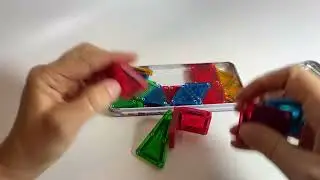 Magna-tiles micro mags mini travel magnetic block toy in tin Magnatiles