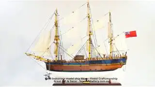 HMB Endeavour  Model Ship painted 95cm 2019