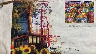 Full Coverage HAED Cross Stitch | Stitch With Me | World Travel Bookshelf | @stitchingdaily