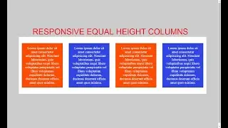 How To Create Responsive Equal Height Columns With Css only