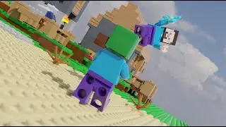 Lego Minecraft The Zombie Attack [BLENDER ANIMATION]