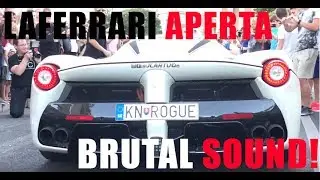 Ferrari LaFerrari APERTA Burnout and Revving in Budapest City Centre - LOUD NOISES!!!!