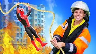 Человек-Паук и другие супергерои спасают Тора! Видео про машинки для мальчиков Пожарная Станция