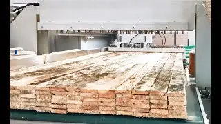 Bottene afkortzaagmachine voor pakketten hout, type Push 1200