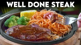 Well Done Steak with Ketchup Sauce Spaghetti (Cantonese classic)