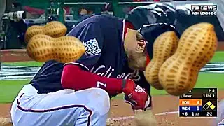 Trea Turner Fouls Ball into his Nuts