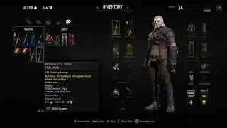 The Witcher 3. Mod "Potato Item Cheats". Custom sword demo.