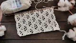 Прекрасный ажур узор спицами 💮