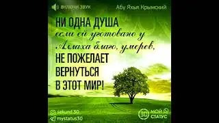 Ни одна душа, если ей уготовано у Аллаха благо, умерев, не пожелает вернуться в этот мир! 