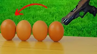 Toy Gun Vs Egg !! Legend of Weapon Toys - Egg Vs Gun -  Airsoft AK-47 and M416 Shooting Test