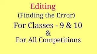 Editing | Editing class 10 | Editing class 9 | Error finding