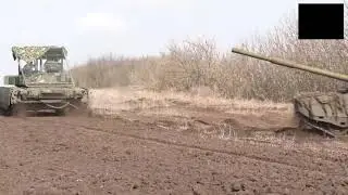 T-80BVM tanks worked as a support in the South Donetsk direction