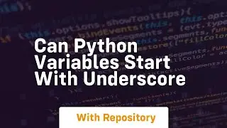 can python variables start with underscore