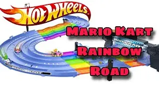 Hot Wheels Mario Kart Rainbow Road Race Track Racing Fun!