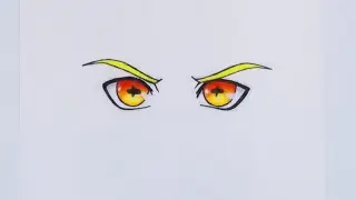 Как нарисовать глаза Наруто с чакрой девятихвостого лиса | How to draw eyes Naruto 