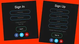 Create Animated Sign In and Sign Up form using Html, CSS & Bootstrap