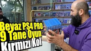 Beyaz PS4 PRO 9 Oyun ve Temiz Kırmızı Kol