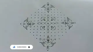#Latest Easy Beautiful Rangoli Design with 17*1 Dots -அழகான ரங்கோலி கோலம்