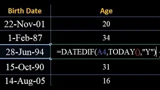 How to calculate Age from DATE OF BIRTH || Age calculation trick || MS-EXCEL: Calculate Age from DOB