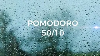 POMODORO 50/10 cuatro sesiones • MÚSICA relajante de piano y sonidos de lluvia