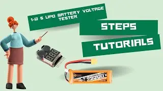 1-8s Lipo Battery Voltage Tester, Buzzer, Battery Monitor Checker Tester for Lipo/Li-ion/LiMn/Li-Fe