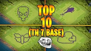 TOP 10 FUNNY/TROOL BASE TH 7 COMPILATION + LIENS DES BASES !! [Clash Of Clans]