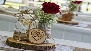 Mason Jar Burlap Wedding Centerpieces