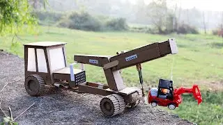 Science Experiment Project  Make Electric DC motor crane / JCB Crane