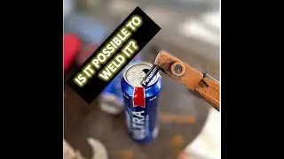 Carbon arc welding aluminum beer cans with batteries