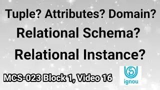 Domains, Attributes ,Tuple and Relation in DBMS | ignou bca mca