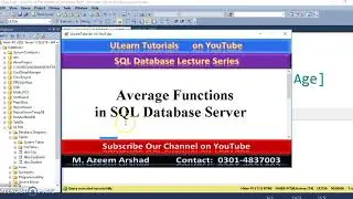 Average Function in SQL Server Database Part 36