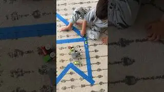 DIY CAR ROAD WITH PAINTERS TAPE 