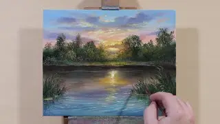 Oil Painting | Evening Sun | Landscape | Time-Lapse